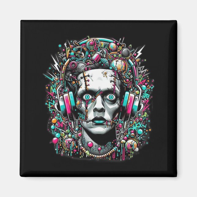 Cyberpunk Bride Of Frankenstein  Magnet (Front)