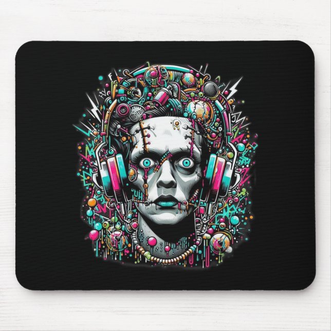 Cyberpunk Bride Of Frankenstein  Mouse Pad (Front)