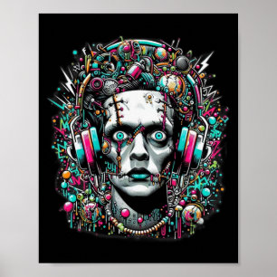 Cyberpunk Bride Of Frankenstein Poster