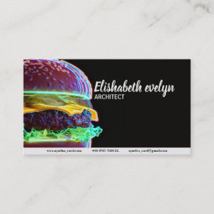 Cyberpunk Burger Glow f542 Business Card