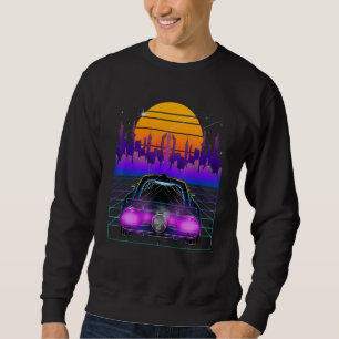 Cyberpunk Car Vaporwave Aesthetic Outrun Retro Gam Sweatshirt