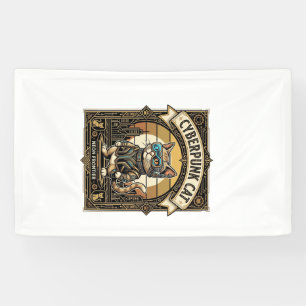 Cyberpunk Cat Cat Cyberpunk Vintage Banner