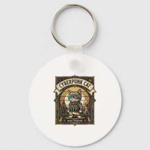 Cyberpunk Cat Cat Cyberpunk Vintage Key Ring