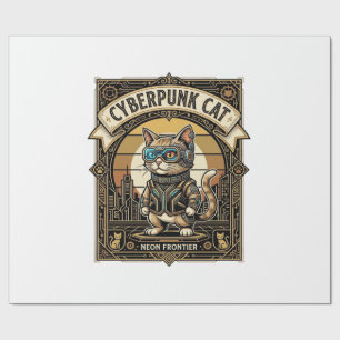Cyberpunk Cat Cat Cyberpunk Vintage Wrapping Paper