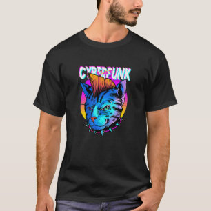 Cyberpunk Cat Cyborg Kitten Futuristic Cat Cat Mo T-Shirt