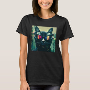 Cyberpunk Cat  Japanese Cat Aesthetic Streetwear   T-Shirt