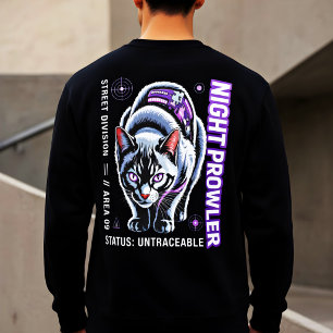 Cyberpunk Cat - Night Prowler Gift for Cat lovers Sweatshirt