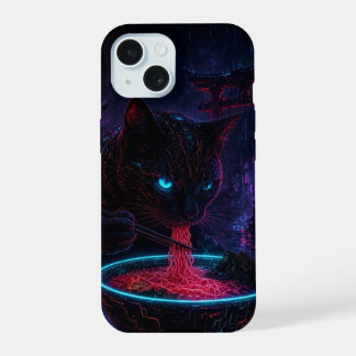 Cyberpunk Cat Ramen iPhone 15 Case