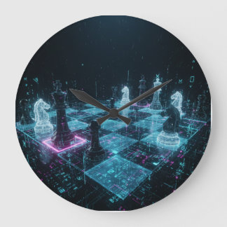 Cyberpunk Chess, Neon Digital Board Game S Large Clock