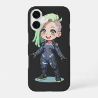 Cyberpunk Chibi Girl Green Hair