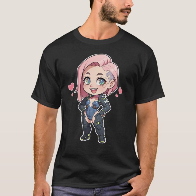 Cyberpunk Chibi Girl T-Shirt (Front)