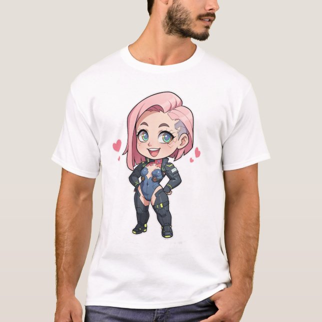 Cyberpunk Chibi Girl T-Shirt (Front)