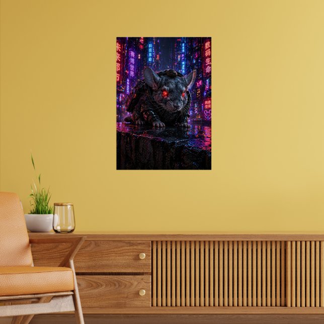 Cyberpunk Chinchilla Poster (Living Room 2)