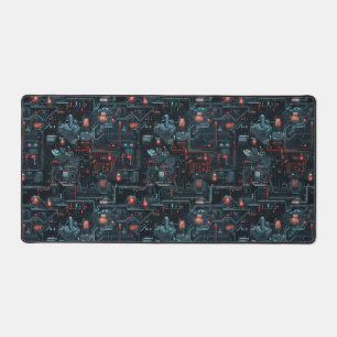 Cyberpunk Circuitry: Digital Map Desk Mat
