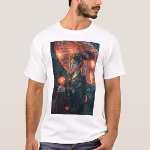 Cyberpunk City Chinese Dragon T-Shirt