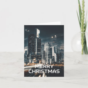 Cyberpunk City Christmas  Card