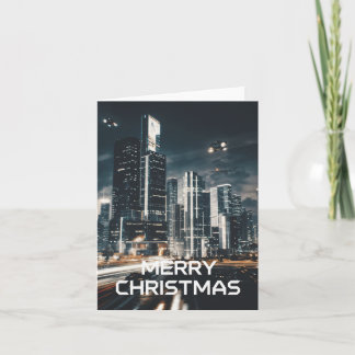 Cyberpunk City Christmas  Card