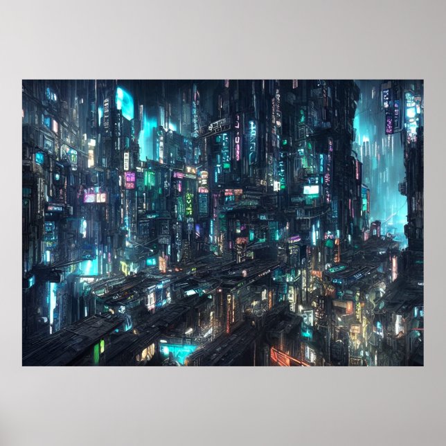 Cyberpunk City Future Poster (Front)