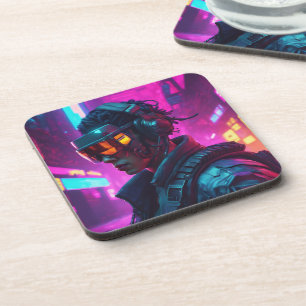 Cyberpunk- coasters with cork back - set of 6