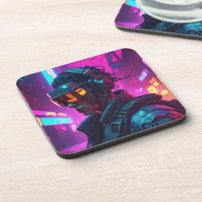 Cyberpunk- coasters with cork back - set of 6 (Left Side)