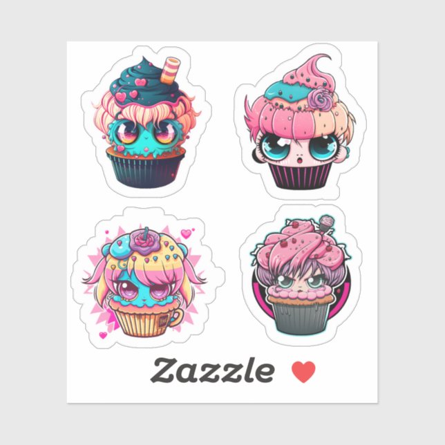 Cyberpunk Cupcakes Sticker Pack (Sheet)