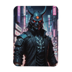 Cyberpunk Demon Samurai Magnet