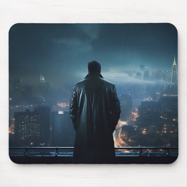 Cyberpunk Detective Mouse Pad (Front)