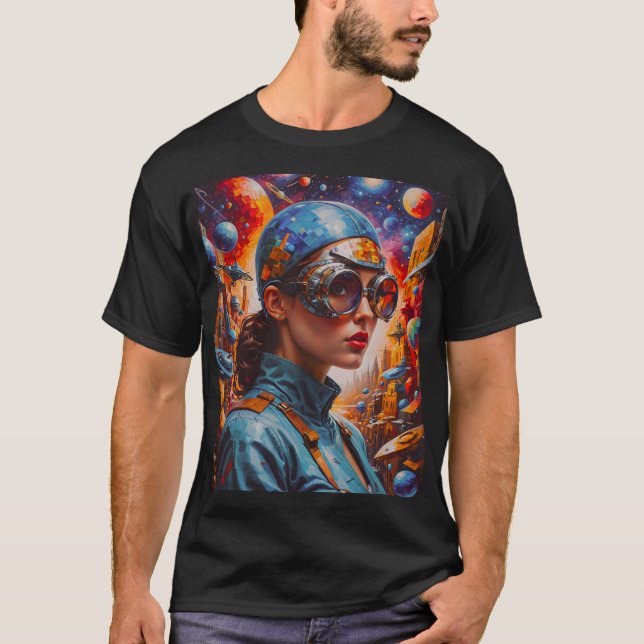 Cyberpunk Dreams: A Future Explorer's Vision T-Shirt (Front)