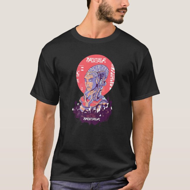 Cyberpunk Future Retro Paris T-Shirt (Front)