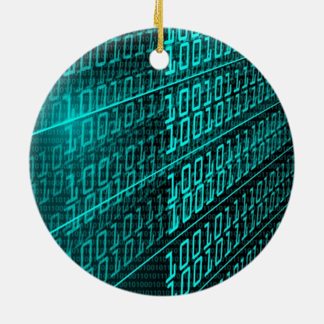 Cyberpunk Futuristic Computer Technology Circuit Ceramic Tree Decoration (Back)