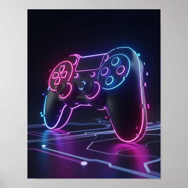 Cyberpunk Gaming Controller Poster (Front)