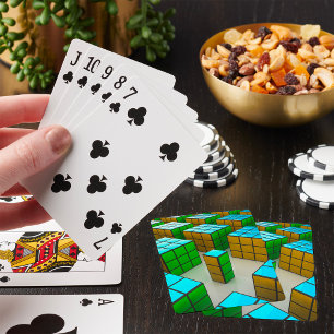 Cyberpunk Geometric Puzzle Playing Cards