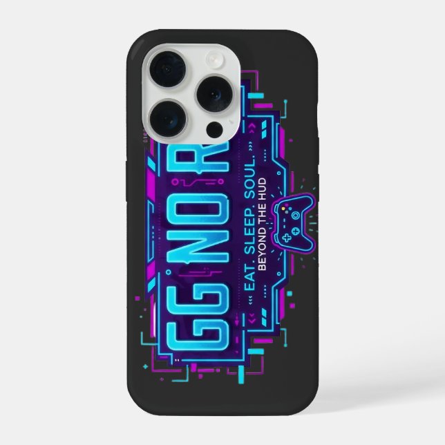 ​Cyberpunk GG NO RE Gaming Aesthetic - Neon Gamer  iPhone Case (Back)
