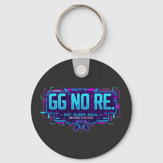 Cyberpunk GG NO RE Gaming Aesthetic - Neon Gamer Key Ring