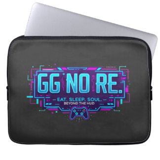 Cyberpunk GG NO RE Gaming Aesthetic - Neon Gamer Laptop Sleeve