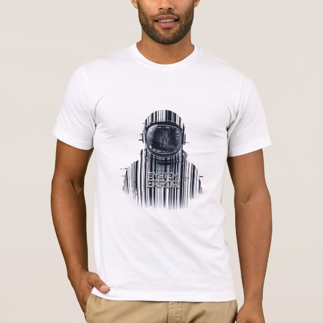 Cyberpunk Glitch Astronaut System Error Aesthetic T-Shirt (Front)