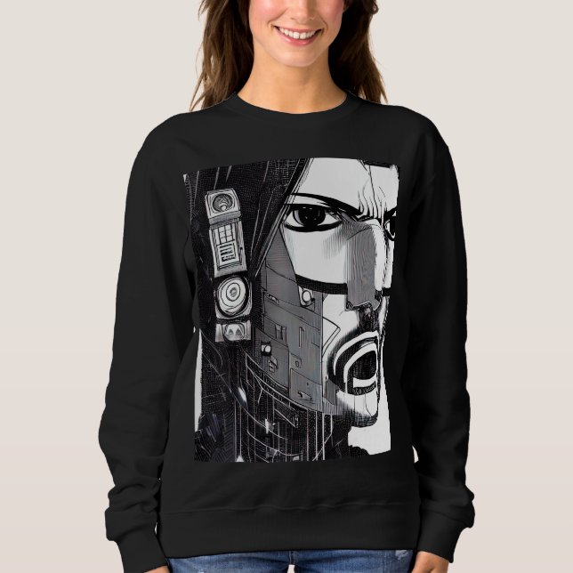 Cyberpunk Hacker Computer Geek design_13 Sweatshirt (Front)