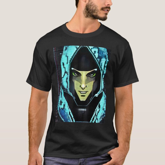 Cyberpunk Hacker Computer Geek design_2 T-Shirt (Front)