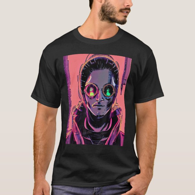 Cyberpunk Hacker Computer Geek design_2 T-Shirt (Front)