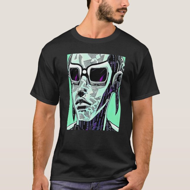 Cyberpunk Hacker Computer Geek design Premium_5 T-Shirt (Front)