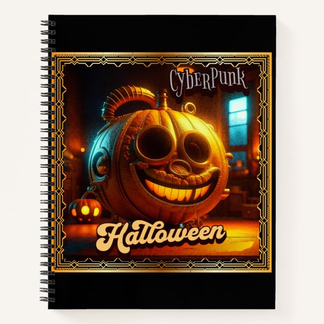 CYBERPUNK HALLOWEEN PUMPKIN NOTEBOOK (Front)