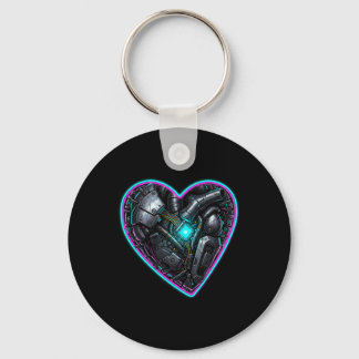 Cyberpunk Heart Valentine Pulse Key Ring