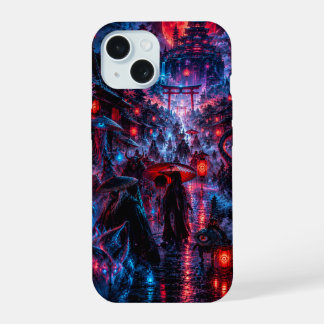 Cyberpunk Japanese Yokai Parade iPhone 15 Case