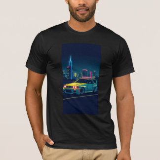 Cyberpunk JDM Sports Car Neon Night City T-Shirt