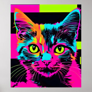Cyberpunk Kitty Art Poster