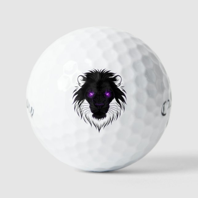Cyberpunk Lion Golf Ball-Futuristic Bold Design ⛳ Golf Balls (Front)