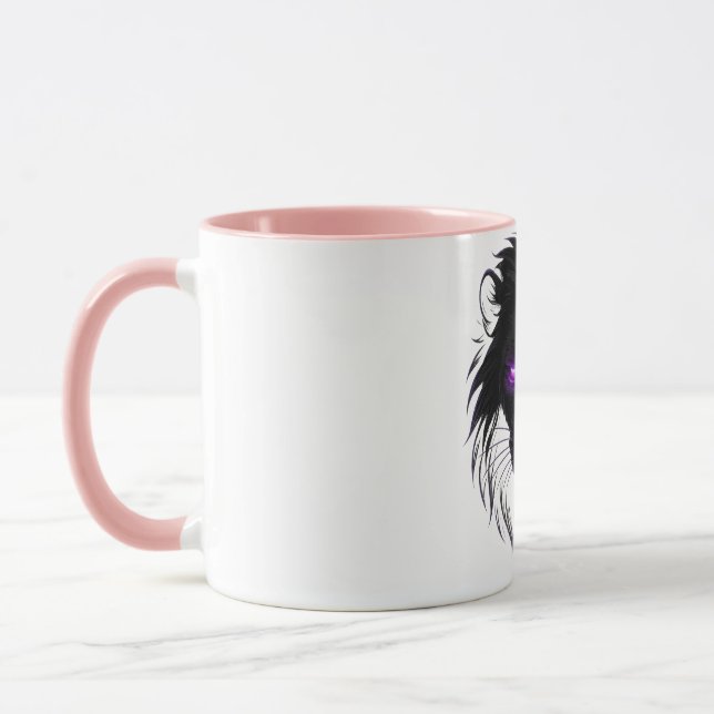 Cyberpunk Lion Mug – Bold & Futuristic Coffee Cup (Left)