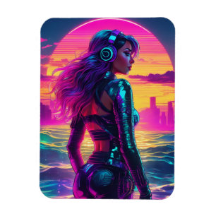 Cyberpunk Mermaid Flexible Photo Magnet