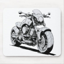 Cyberpunk Motorcycle Ink Drawing Mousepad