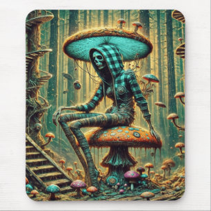 cyberpunk mushroom skelly mousepad